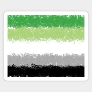 Aromantic Flag Crosshatch Design Sticker